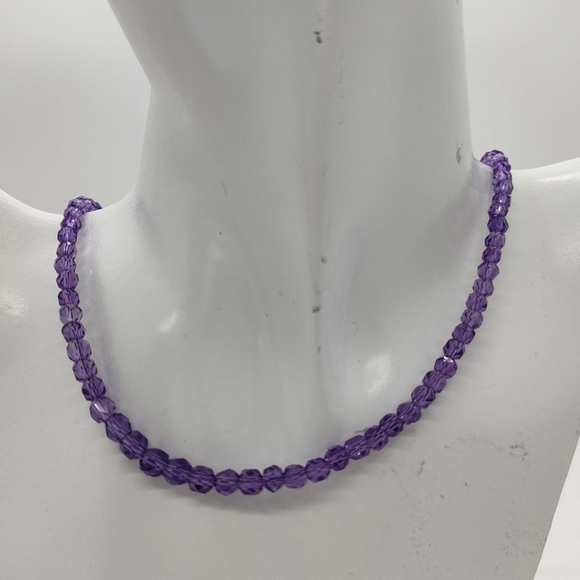 Natural Amethyst Necklace 18K Yellow Gold - Picture 6 of 10